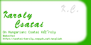 karoly csatai business card